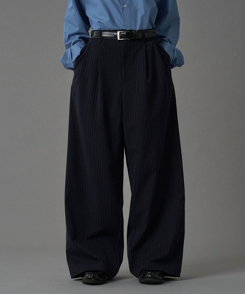 70s usa製 ブラック レーヨン混 ワイドスラックス ツータック バギー ONCILY（オンシェリー） ワイドパンツ スラックス 「SET UP可能」TWO