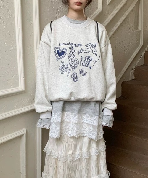 しらりん 着用1日 美品 ロエベ ビーチクラブ ロゴ トレーナー Sibra（シブラ） トレーナー スウェット 刺繍グラフィックスウェット