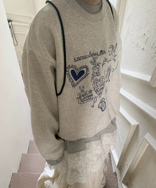 Sibra（シブラ） トレーナー スウェット 刺繍グラフィックスウェット