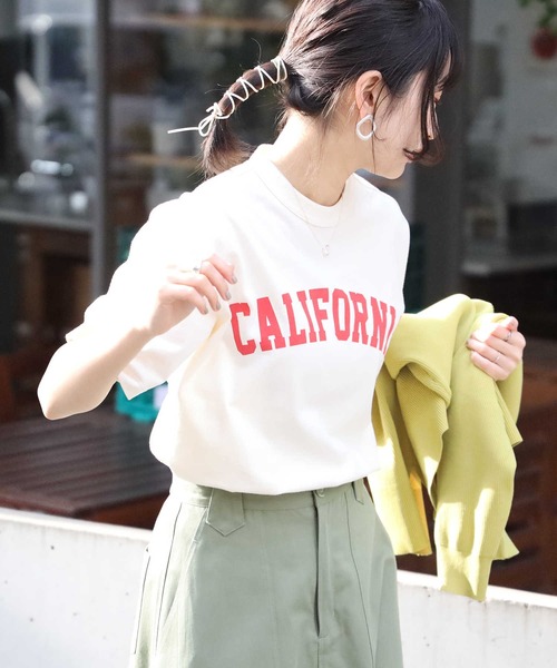 「Champion」 半袖Tシャツ M ベージュ レディース_画像4