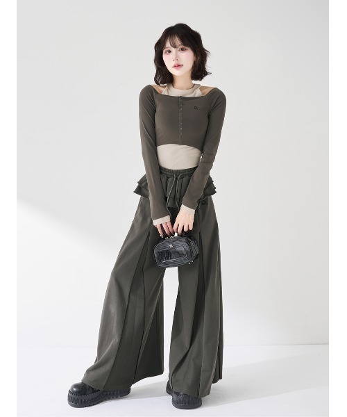 Darich（ダーリッチ） オフショルレイヤードリブトップス レディース