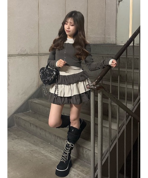 Darich（ダーリッチ） オフショルレイヤードリブトップス レディース