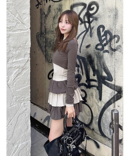 Darich（ダーリッチ） オフショルレイヤードリブトップス レディース