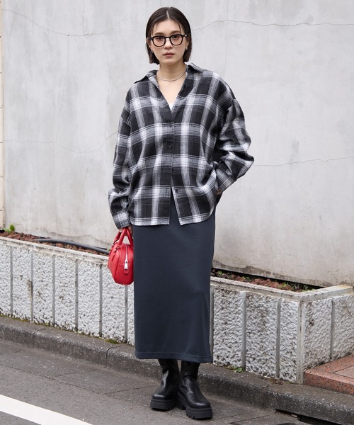 MONO-MART（モノマート） ブラウス シャツ オンブレチェック オーバー