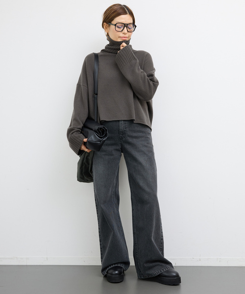 【EVERYDAY I LIKE】Cropped タートルネック ニット カーキ Deuxieme Classe（ドゥーズィエムクラス） 「EVERYDAY I LIKE