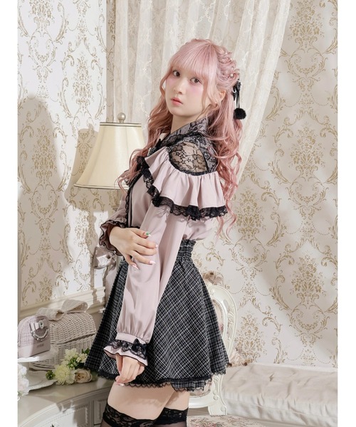 NOEMIE（ノエミー） ブラウス シャツ ツイードリボンケープフリル