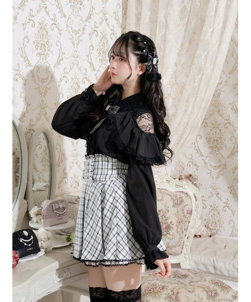 NOEMIE（ノエミー） ブラウス シャツ ツイードリボンケープフリル