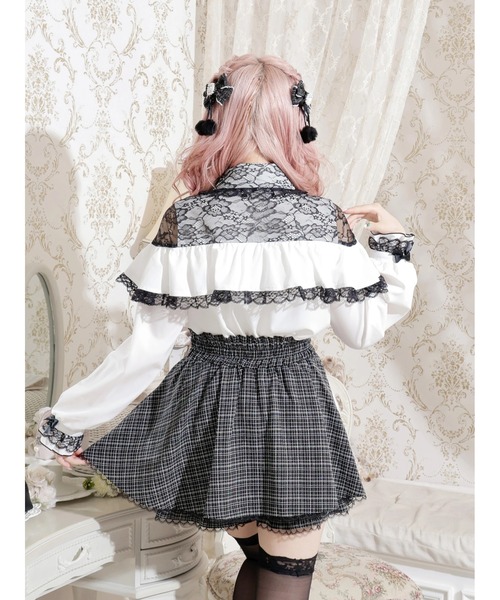 NOEMIE（ノエミー） ブラウス シャツ ツイードリボンケープフリル