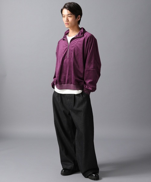 LAKOLE（ラコレ） トレーナー スウェット ベロアハーフZIP / 603223