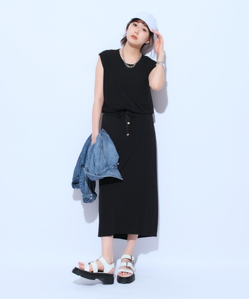 Mystrada ノースリーブ ワンピース Mystrada（マイストラーダ） ノースリーブワンピース 36 ブラック