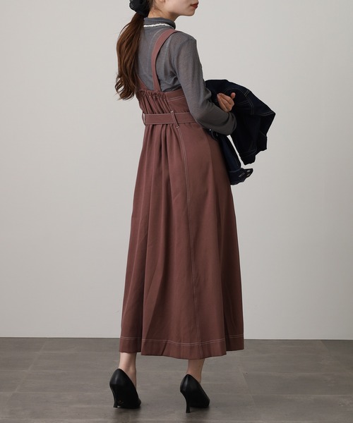 Nohea ジャンパースカート nohea配色フォンプリーツ切替ジャンスカ