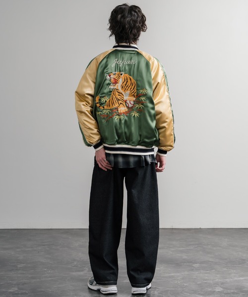 【極美品/希少】K.MAYER クリフメイヤー別珍スカジャン 白虎 龍 豪華刺繍 Rocky Monroe（ロッキーモンロー） スカジャン KRIFF MAYER クリフ