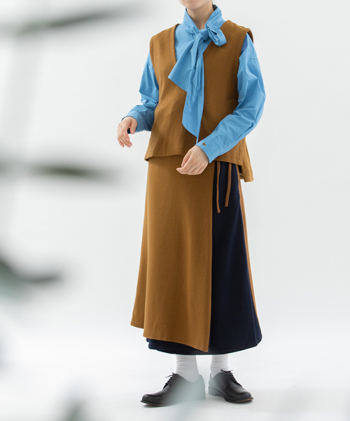 nop de nod（ノップドゥノッド） ベスト ジレ ウール圧縮天竺ベスト