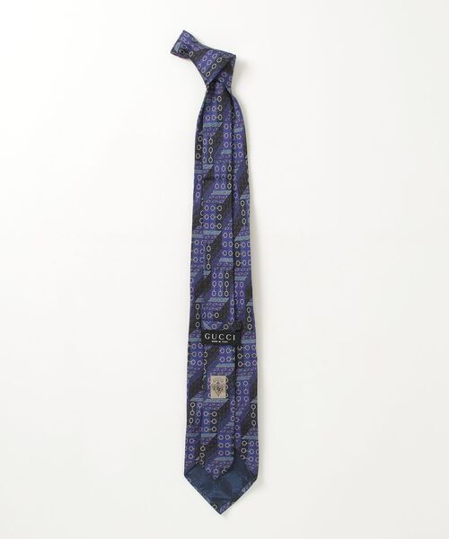 【箱付き・未使用】 GUCCI グッチ GG柄 ネクタイ 高級シルク ネイビー系 GUCCI（グッチ） ネクタイ ビー ハチ ストライプ柄 シルク イタリア製
