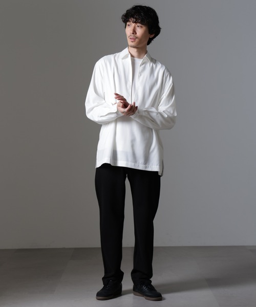 「NANO universe」 長袖シャツ M ホワイト メンズ_画像3