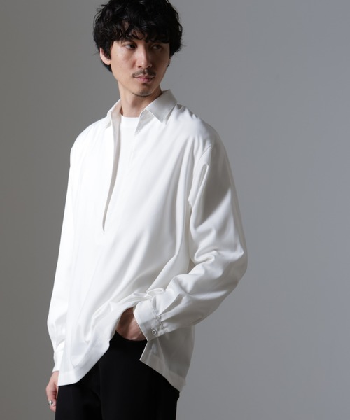 「NANO universe」 長袖シャツ M ホワイト メンズ_画像6