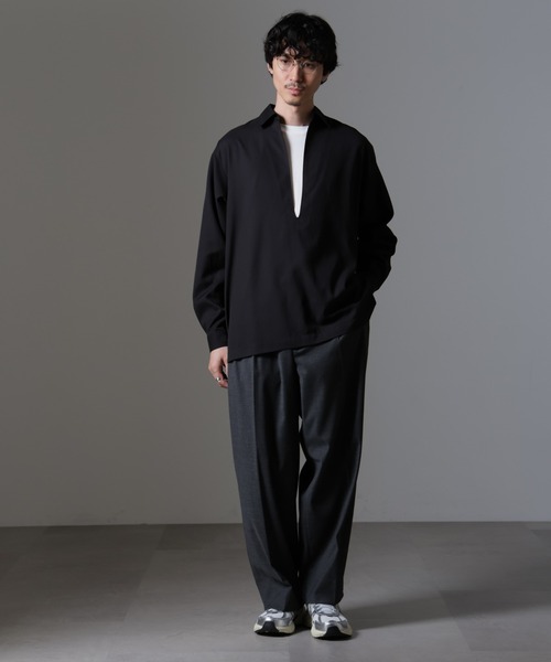 「NANO universe」 長袖シャツ M ホワイト メンズ_画像9