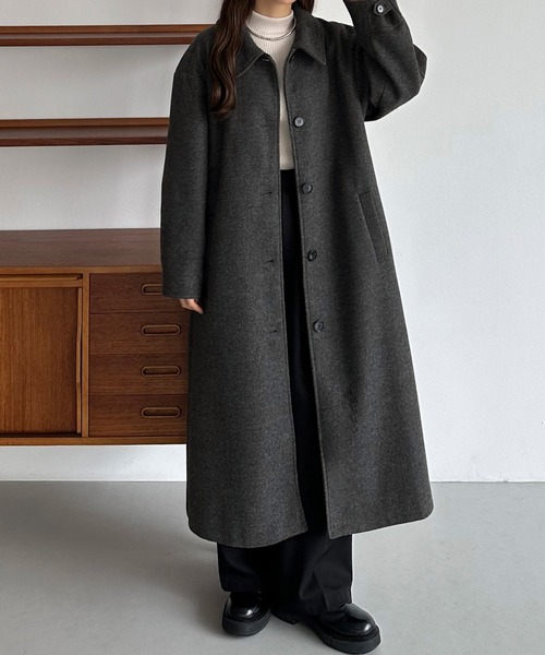 [callautia] пальто с отложным воротником MEDIUM Brown женский 