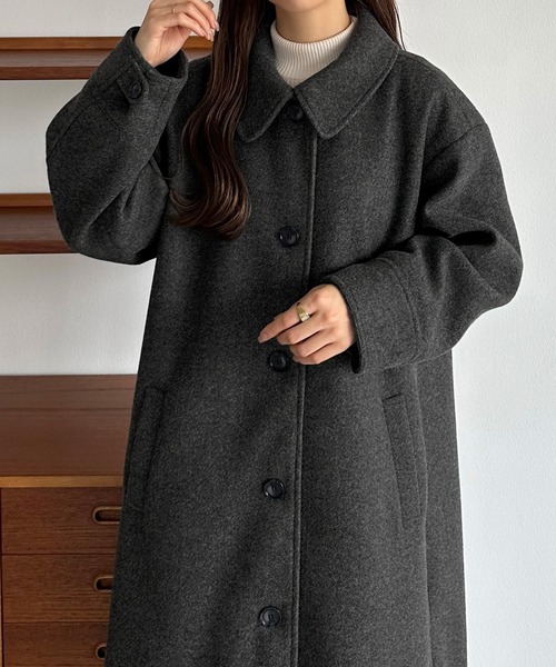 [callautia] пальто с отложным воротником MEDIUM Brown женский 