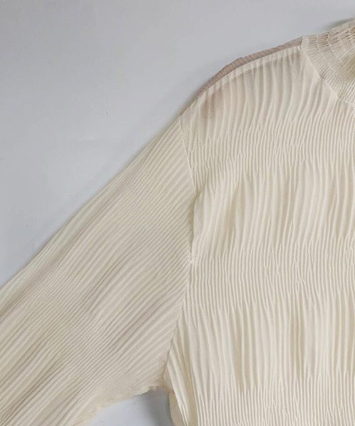 ブラウス シャツ ハイネックシアーフリルブラウス レディース