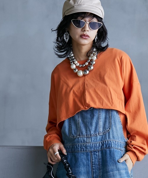 「GEVS.」 半袖Tシャツ 5L オレンジ レディース_画像2