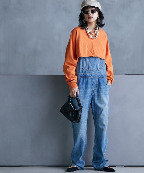 「GEVS.」 半袖Tシャツ 5L オレンジ レディース_画像3