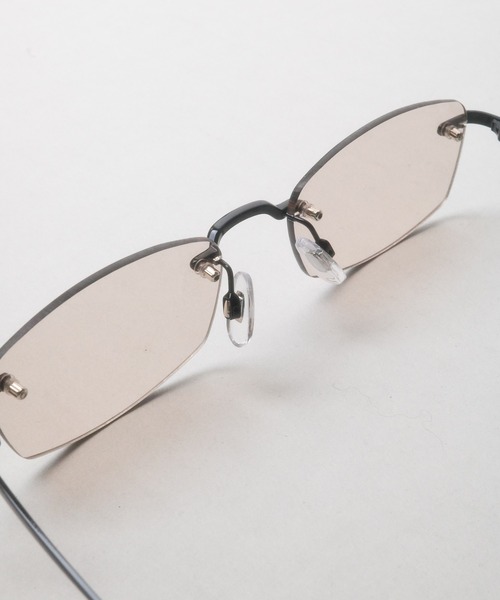 リムレス オーバル サングラス カラーレンズ 90s Y2K ミニマル JUGLANS（ユグランス） サングラス リムレス オーバル カラーレンズ