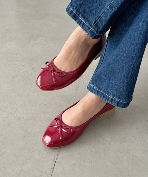 CLEA バレエシューズ パンプス フラットリボンバレエシューズ