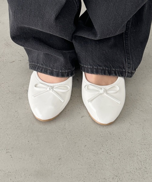 CLEA バレエシューズ パンプス フラットリボンバレエシューズ