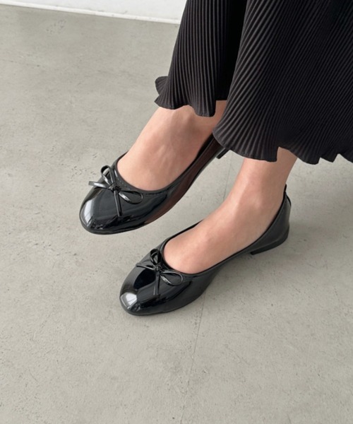 CLEA バレエシューズ パンプス フラットリボンバレエシューズ
