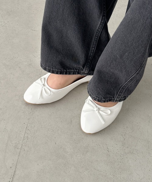 CLEA バレエシューズ パンプス フラットリボンバレエシューズ