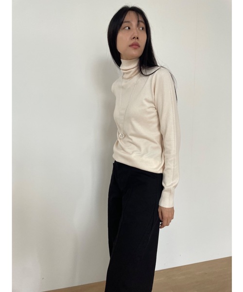 「Didot.showroom」 タートルネックニット FREE アイボリー レディース_画像6