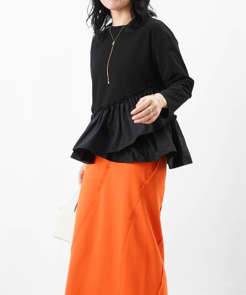 「LUCA/LADY LUCK LUCA」 長袖カットソー FREE ブラック レディース_画像2