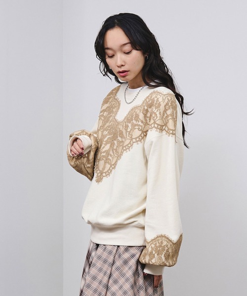 ROSE BUD（ローズバッド） トレーナー スウェット LACE SWEAT 