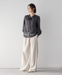 ブラウス シャツ ドットパネル柄リボンブラウス...の詳細画像5