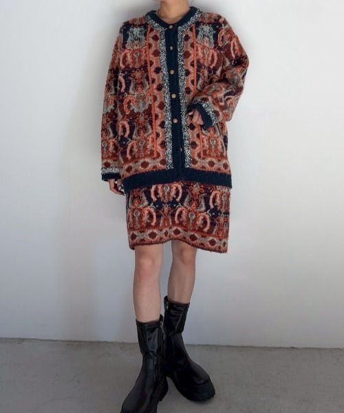 「Unitage」 ニットカーディガン FREE グリーン レディース_画像2