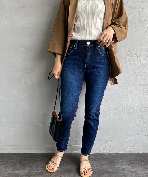 「RED CARD TOKYO」 デニムパンツ 25 ネイビー レディース_画像4