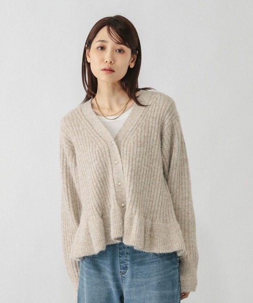 「GLOBAL WORK」 ニットカーディガン MEDIUM ワインレッド レディース_画像2