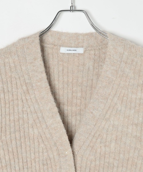 「GLOBAL WORK」 ニットカーディガン MEDIUM ワインレッド レディース_画像6