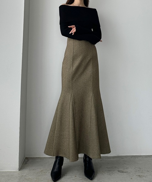 「Louere」 ロングスカート X-LARGE ブラック レディース_画像4