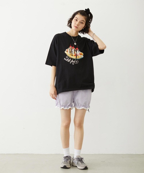 MILKFED.（ミルクフェド） tシャツ 半袖 BANANA SPLIT WIDE S/S TEE