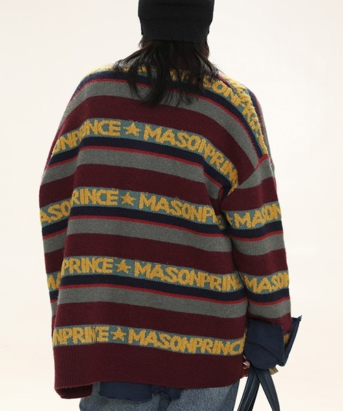 「MASONPRINCE」 ニットカーディガン X-LARGE レッド系その他 メンズ_画像3