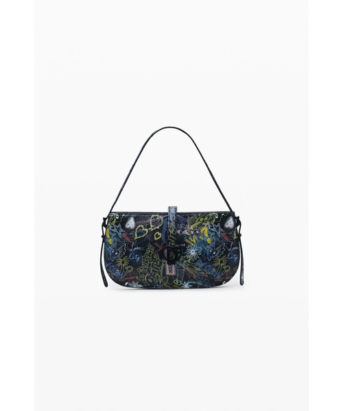 ショルダーバッグ ブルー グラフィックプリント Desigual（デシグアル） ハンドバッグ グラフィティ風プリント