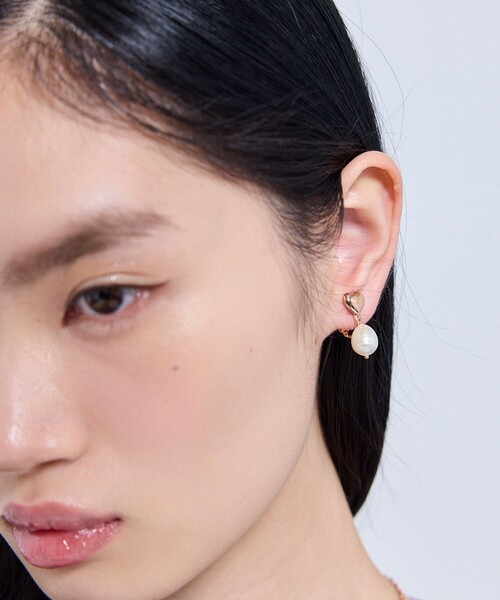 イヤリング FULL HEART EARRINGS 淡水パールイヤリング レディースの画像