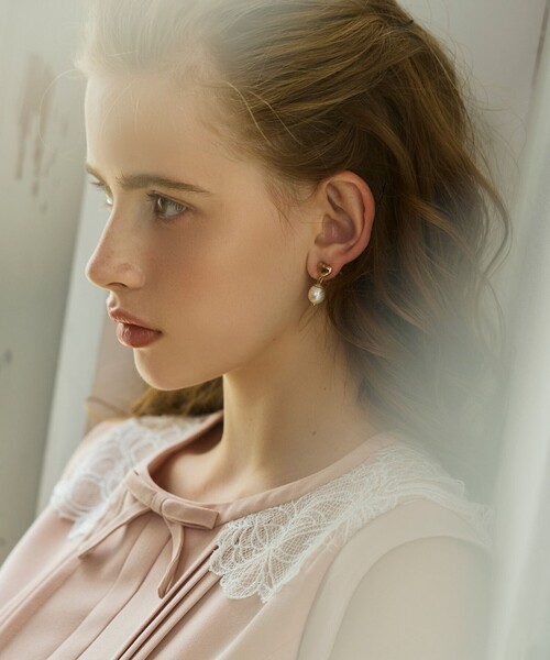 イヤリング FULL HEART EARRINGS 淡水パールイヤリング レディースの画像