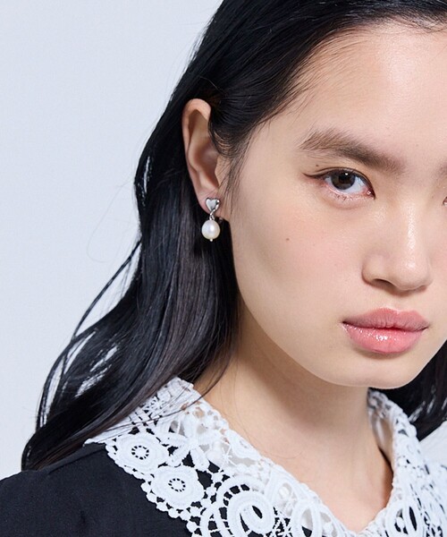 イヤリング FULL HEART EARRINGS 淡水パールイヤリング レディースの画像