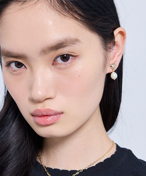 イヤリング FULL HEART EARRINGS 淡水パールイヤリング レディースの画像