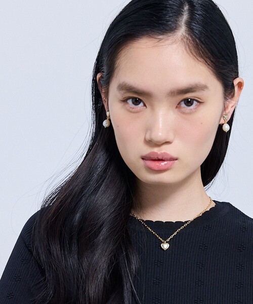 イヤリング FULL HEART EARRINGS 淡水パールイヤリング レディースの画像