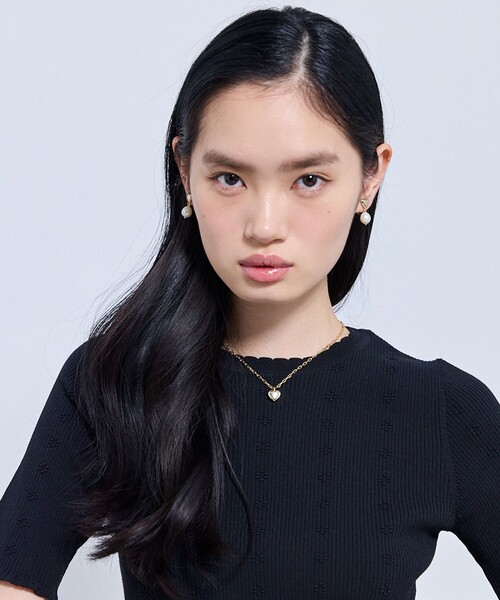 イヤリング FULL HEART EARRINGS 淡水パールイヤリング レディースの画像