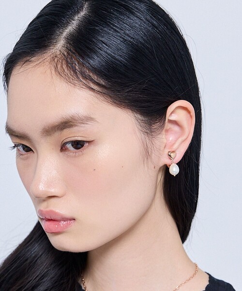 イヤリング FULL HEART EARRINGS 淡水パールイヤリング レディースの画像